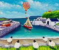ANDY PATS WANDERING SHEEP VIST BALLINTOY HARBOUR by Andy Pat at Ross's Online Art Auctions