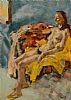 SEATED FEMALE NUDE by Ronald Ossary Dunlop RA at Ross's Online Art Auctions