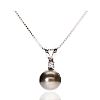 STERLING SILVER TAHITIAN PEARL & WHITE TOPAZ NECKLACE at Ross's Online Art Auctions