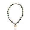 GOLD-TONE TURQUOISE & LAPIS LAZULI NECKLACE at Ross's Online Art Auctions