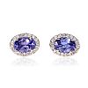 18CT WHITE GOLD TANZANITE & DIAMOND EARRINGS at Ross's Online Art Auctions