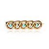 GOLD TONE TURQUOISE & SEED PEARL BROOCH at Ross's Online Art Auctions