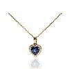 9CT GOLD SAPPHIRE & DIAMOND NECKLACE at Ross's Online Art Auctions