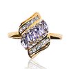 18CT GOLD TANZANITE & DIAMOND RING at Ross's Online Art Auctions