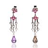 18CT WHITE GOLD AMETHYST, PINK SAPPHIRE & DIAMOND EARRINGS at Ross's Online Art Auctions