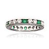14CT WHITE GOLD EMERALD & DIAMOND BAND at Ross's Online Art Auctions