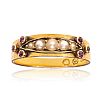 15CT GOLD SEED PEARL & RUBY RING at Ross's Online Art Auctions