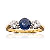 18CT GOLD & PLATINUM SAPPHIRE & DIAMOND RING at Ross's Online Art Auctions