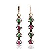 RUBY, EMERALD & WHITE SAPPHIRE EARRINGS at Ross's Online Art Auctions
