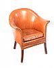 TAN LEATHER TUB CHAIR at Ross's Online Art Auctions