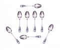 SET OF EIGHT IRISH SILVER TEASPOONS. at Ross's Online Art Auctions