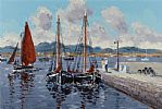 GALWAY HOOKERS, ROUNDSTONE, CO. GALWAY by Ivan Sutton at Ross's Online Art Auctions