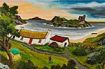 FISHERMANS COTTAGE BY THE SHORE by James Macintyre RUA at Ross's Online Art Auctions