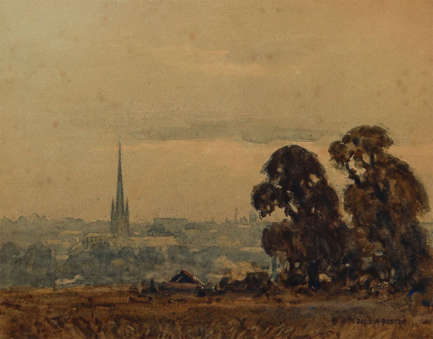 NORWICH FROM MOUSEHOLD HEATH by David A. Baxter at Ross's Online Art Auctions
