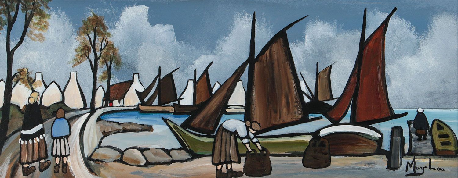 WAITING FOR THE CATCH by Irish School at Ross's Online Art Auctions