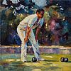PLAYING BOWLS by Hamilton Sloan at Ross's Online Art Auctions