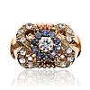GOLD-TONE SAPPHIRE RING at Ross's Online Art Auctions