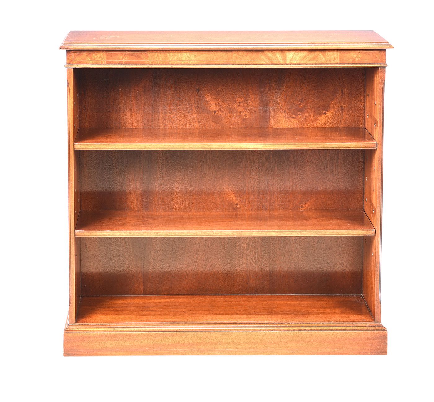 INLAID MAHOGANY OPEN BOOKCASE at Ross's Online Art Auctions