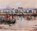 BOATS AT THE CLADDAGH, GALWAY by Niall Campion at Ross's Online Art Auctions