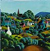 COWS GRAZING BY THE VILLAGE by George Callaghan at Ross's Online Art Auctions