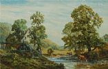 CATTLE WATERING BY THE MILL by John Faulkner RHA at Ross's Online Art Auctions