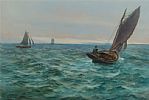 SAILING IN THE IRISH SEA by James Aitken at Ross's Online Art Auctions