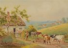 TENDING CATTLE by H. Murray at Ross's Online Art Auctions