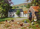 FEEDING CHICKENS IN THE GLENS by Donal McNaughton at Ross's Online Art Auctions