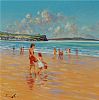MOTHER AND DAUGHTER ON THE BEACH AT PORTSTEWART by William Cunningham at Ross's Online Art Auctions