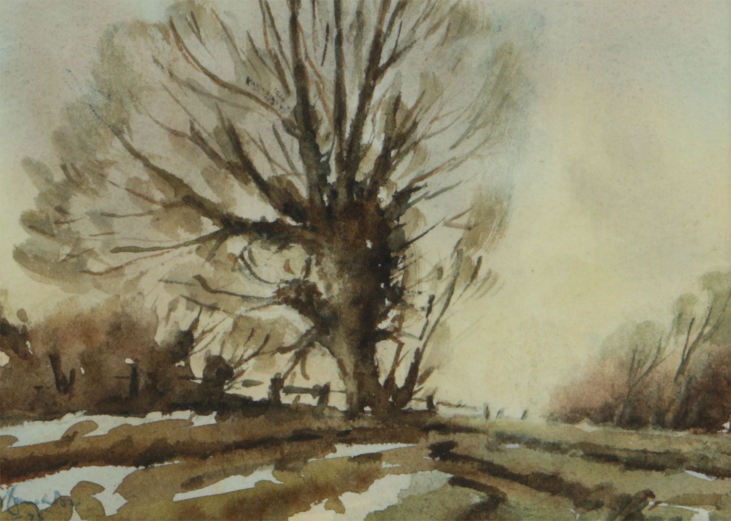 WINTER TREES by Wilfred Haughton RUA at Ross's Online Art Auctions