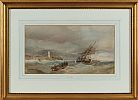 FISHING BOATS IN ROUGH WEATHER by Edward Tucker at Ross's Online Art Auctions