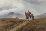 MOSS WORKERS LEAVING FOR HOME NEAR TIEVEBULLIAGH by Charles McAuley at Ross's Online Art Auctions