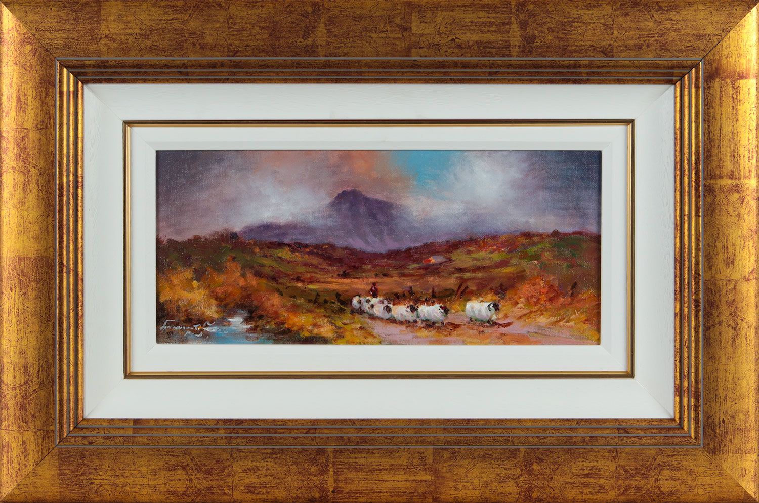 TENDING SHEEP IN THE MOURNES by William Cunningham at Ross's Online Art Auctions