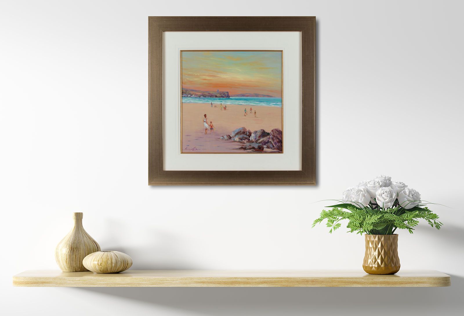 ON PORTSTEWART STRAND by William Cunningham at Ross's Online Art Auctions