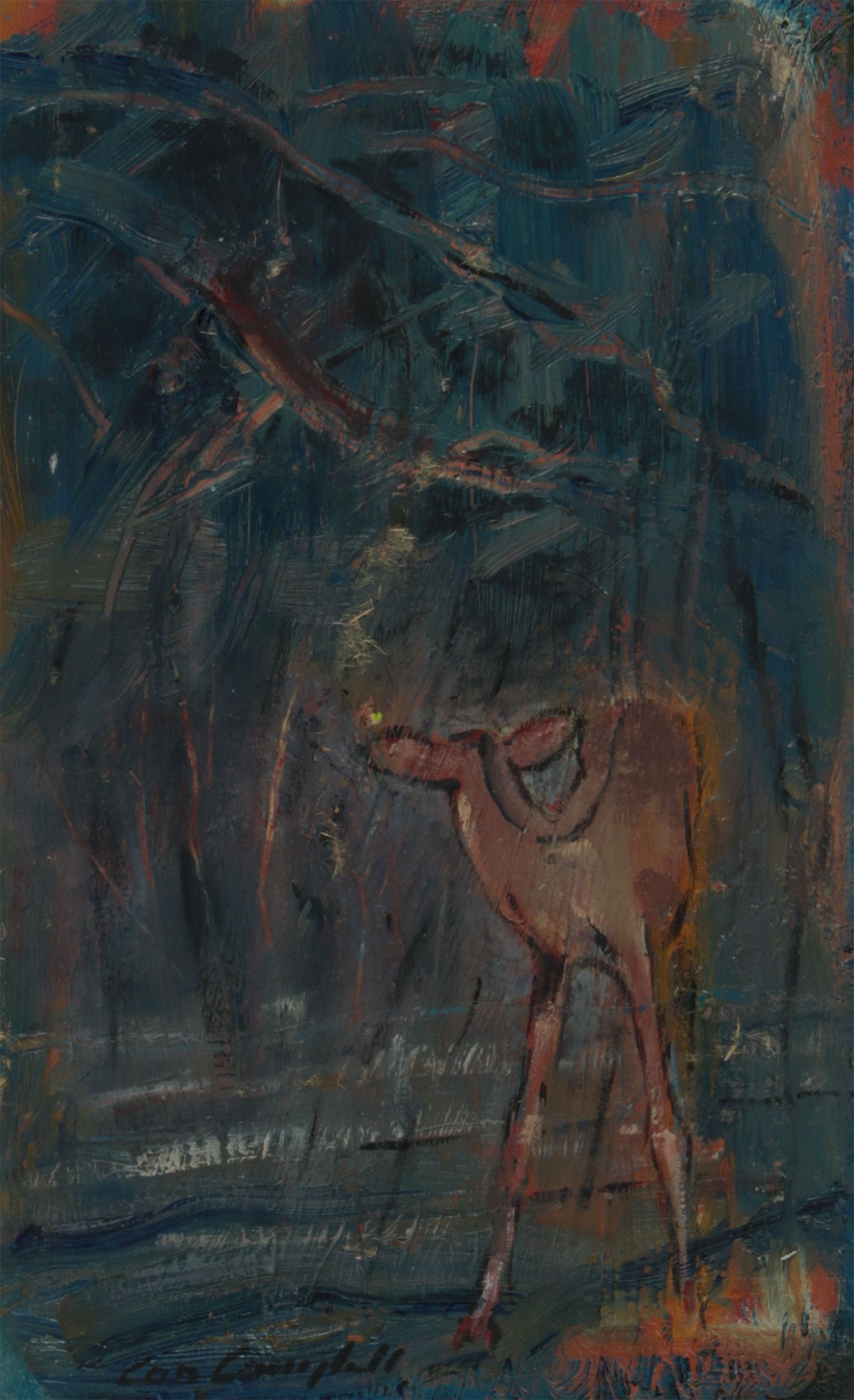 DEER CALF IN THE WOODS by Con Campbell at Ross's Online Art Auctions