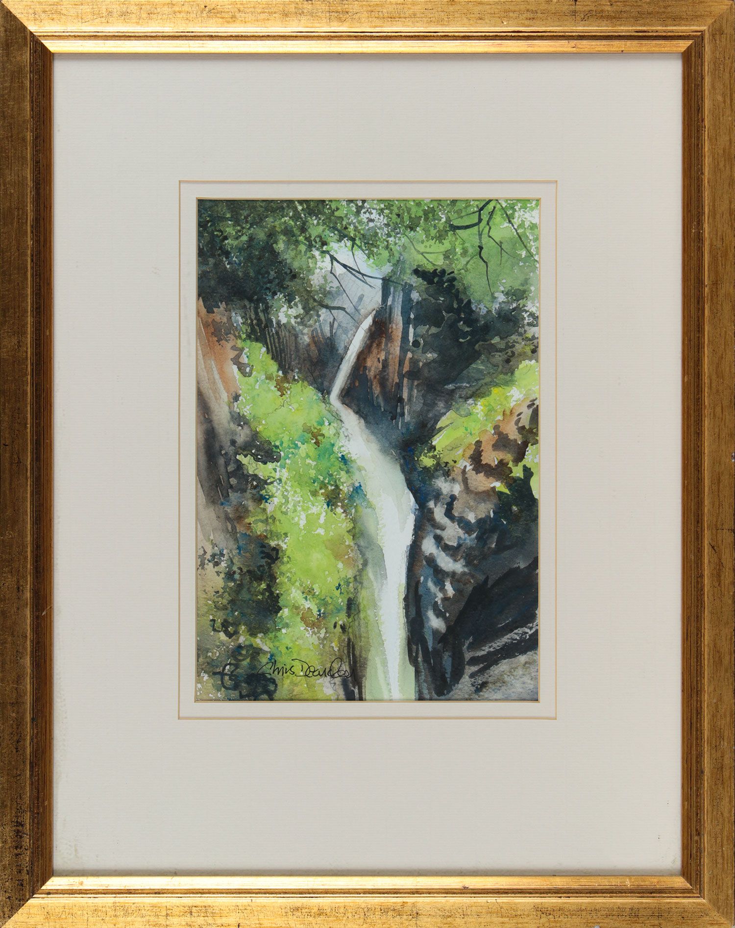 WATERFALL, GLENARIFF by Chris Dearden RUA at Ross's Online Art Auctions