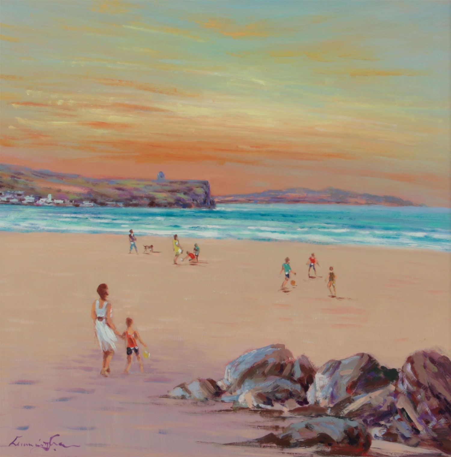 ON PORTSTEWART STRAND by William Cunningham at Ross's Online Art Auctions