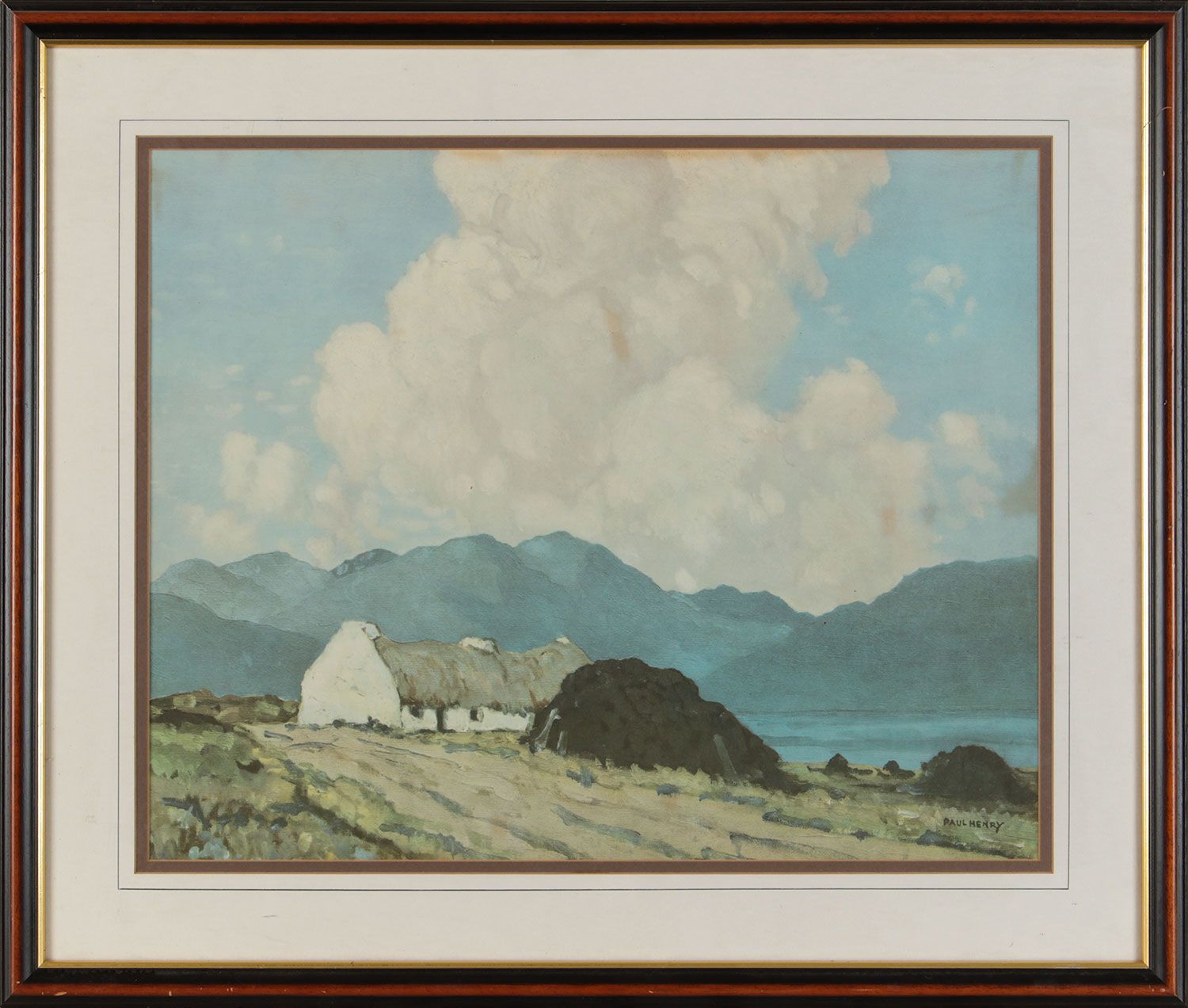 THE ROADSIDE COTTAGE, LOUGH INAGH by Paul Henry RHA at Ross's Online Art Auctions