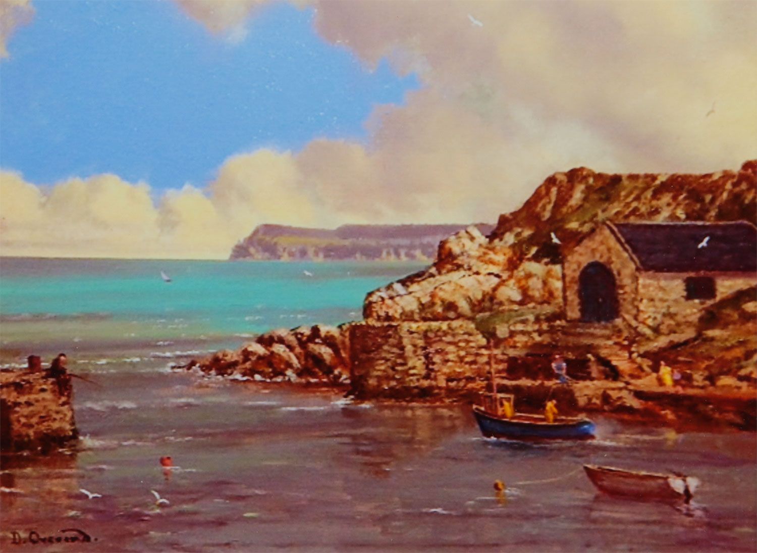 BALLINTOY HARBOUR, Co.ANTRIM by David Overend at Ross's Online Art Auctions