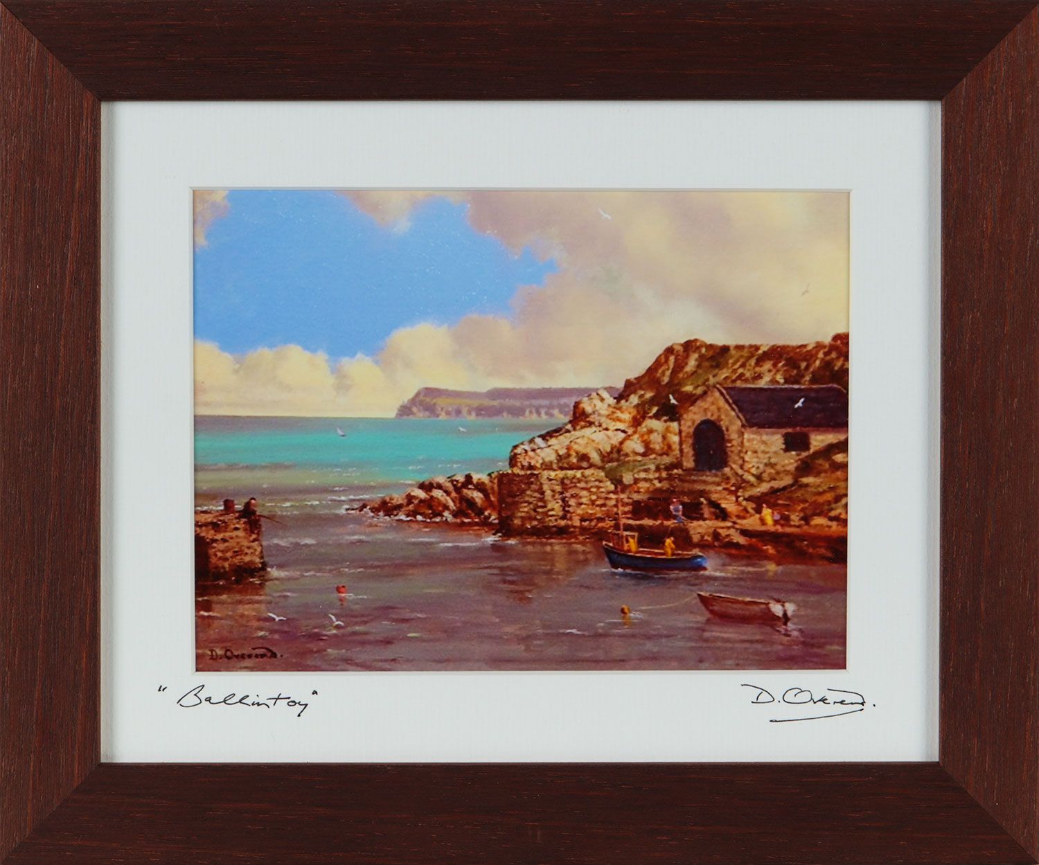 BALLINTOY HARBOUR, Co.ANTRIM by David Overend at Ross's Online Art Auctions