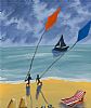 FLYING THEIR KITES by John Ormsby at Ross's Online Art Auctions