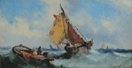 BRAVING THE SWELL by Edwin Hayes RHA RI ROI at Ross's Online Art Auctions