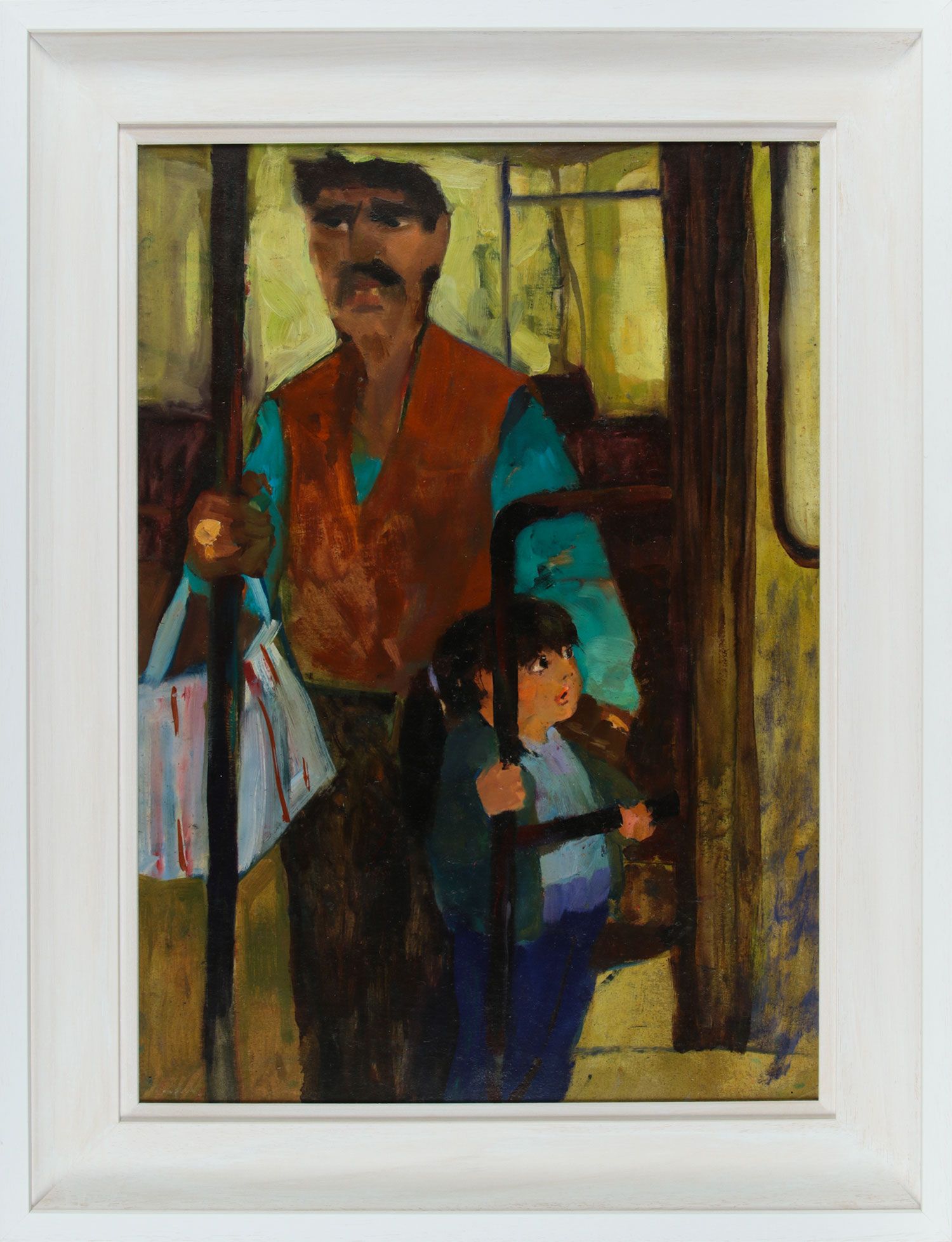 ON THE BUS HOME by George Campbell RHA RUA at Ross's Online Art Auctions