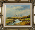 SHEEP GRAZING BY A RIVER by David McIntyre at Ross's Online Art Auctions