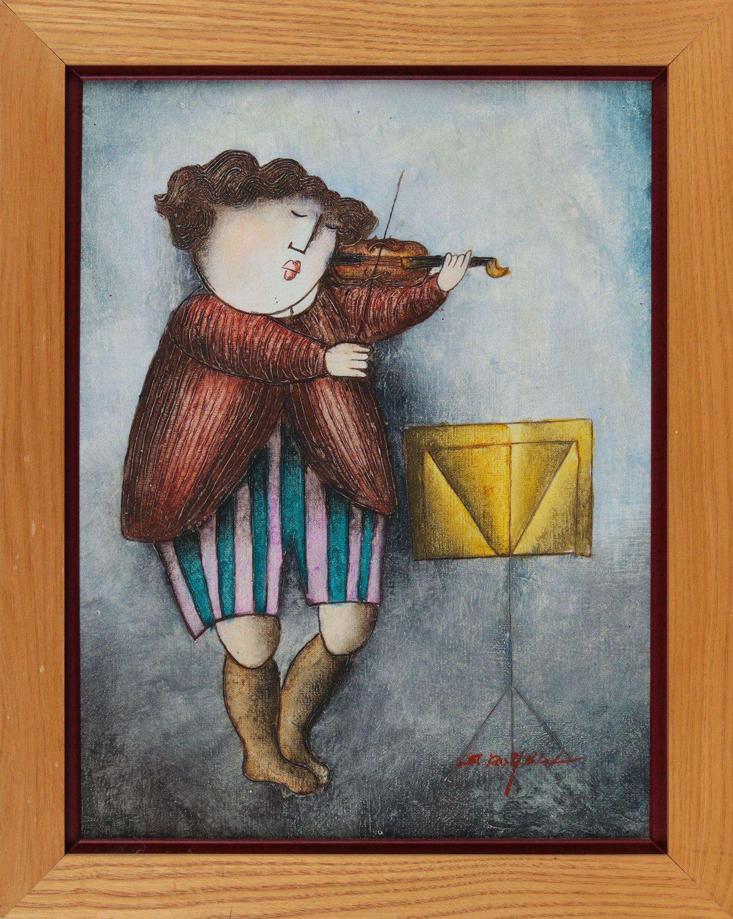 THE VIOLIN PLAYER by Continental School at Ross's Online Art Auctions