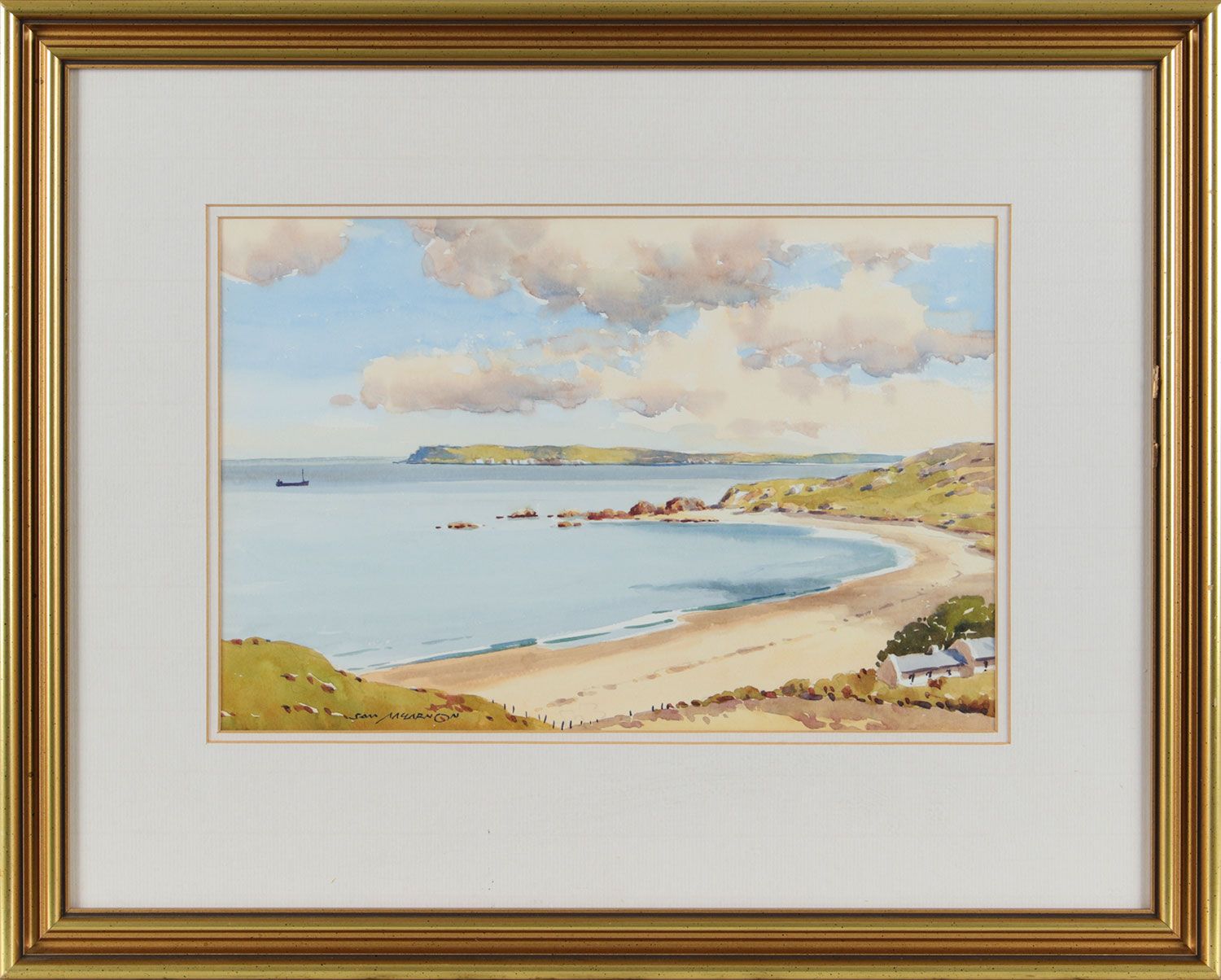BEACH ON THE ANTRIM COAST by Samuel McLarnon UWS at Ross's Online Art Auctions