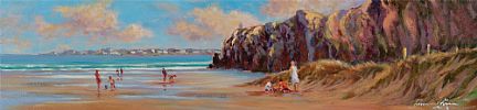 SUMMERS DAY ON DOWNHILL BEACH by William Cunningham at Ross's Online Art Auctions