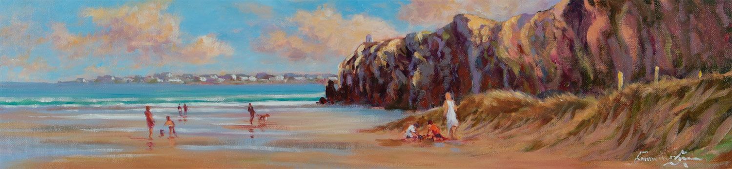 SUMMERS DAY ON DOWNHILL BEACH by William Cunningham at Ross's Online Art Auctions