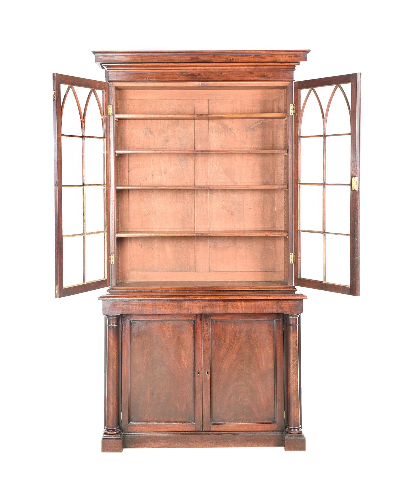 WILLIAM IV MAHOGANY TWO DOOR BOOKCASE at Ross's Online Art Auctions