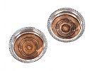 PAIR OF SILVER PLATED WINE COASTERS at Ross's Online Art Auctions